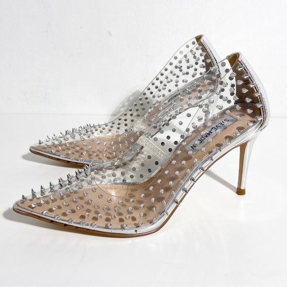 New Steve Madden Luiza Studded Clear Heel size 6 - Picture 3 of 6